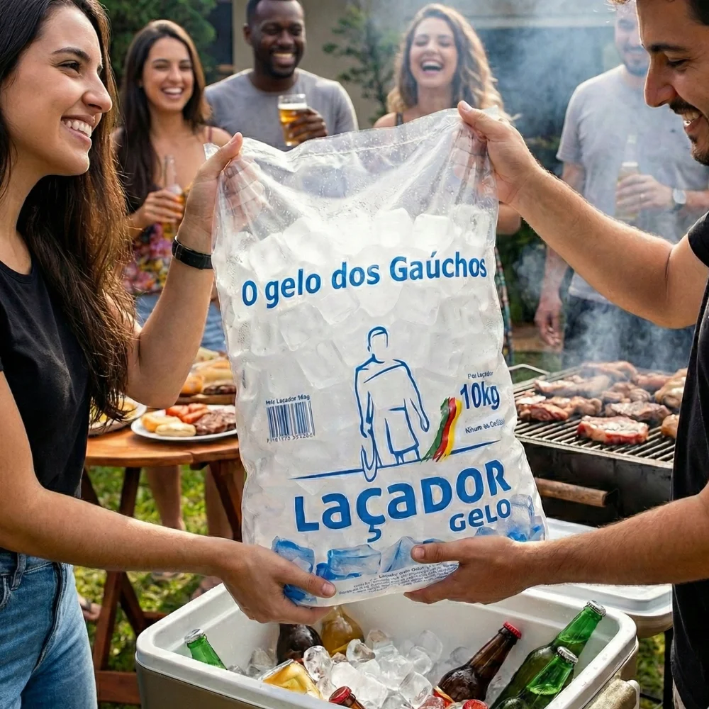 Saco de Gelo 10kg Laçador barato para churrasco retirada em Canoas
